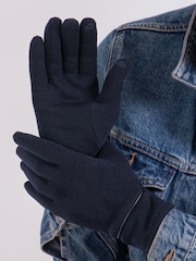Azul - Guantes de invierno térmicos con diseño para pantalla táctil y detalle de ribete para mujer Isotoner de Totes - Imagen 1 de 2