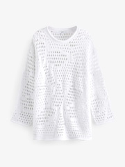 Ecru White Open Stitch Relaxed Fit Jumper - Image 5 of 6