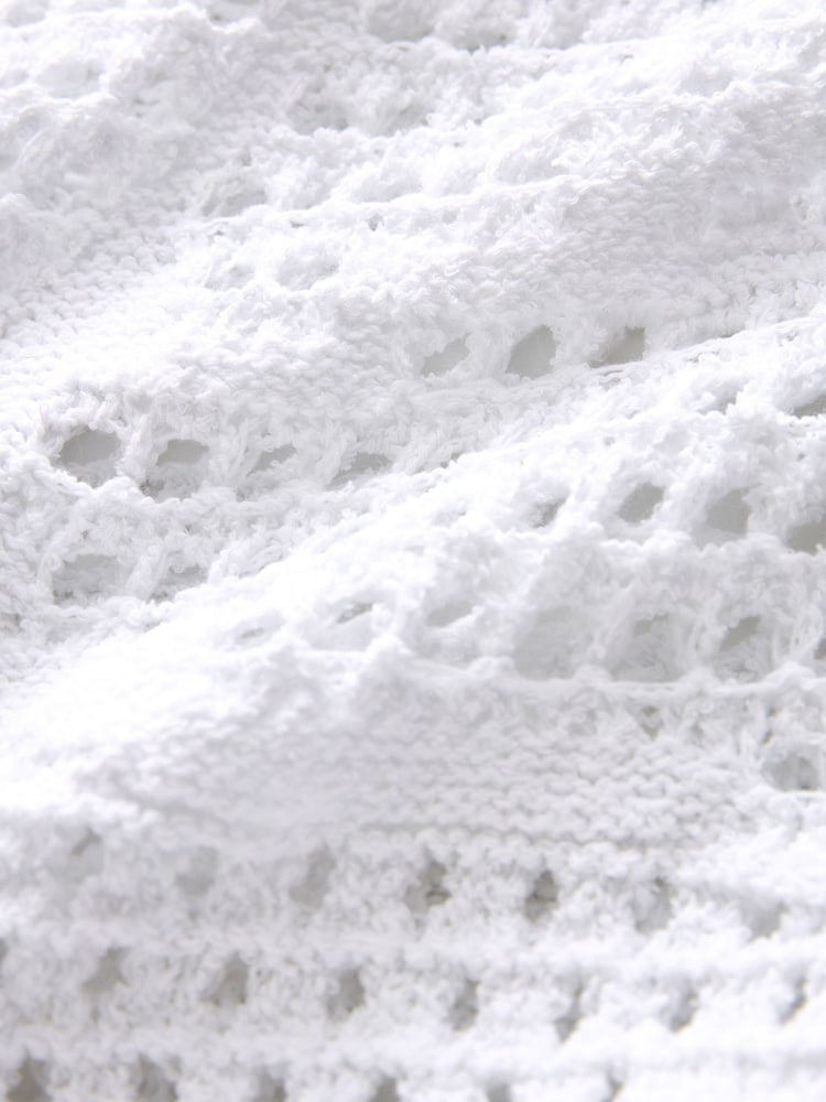 Ecru White Open Stitch Relaxed Fit Jumper - Image 6 of 6