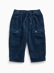 KIDLY by MORI Blue Supersoft Barrel Leg Corduroy Trousers - Image 1 of 2