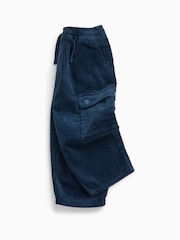 KIDLY by MORI Blue Supersoft Barrel Leg Corduroy Trousers - Image 2 of 2