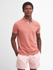 Barbour® Clay Pink Classic Pique Polo Shirt - Image 1 of 9