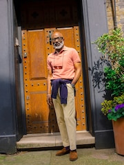 Barbour® Clay Pink Classic Pique Polo Shirt - Image 5 of 9