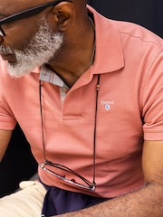 Barbour® Clay Pink Classic Pique Polo Shirt - Image 7 of 9