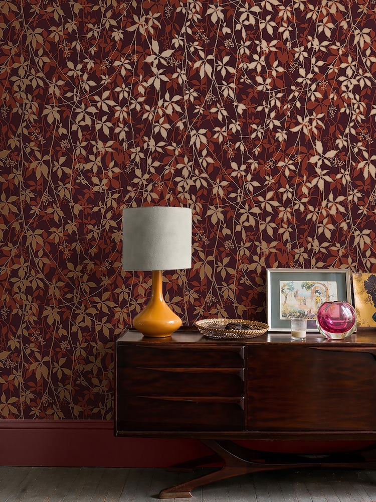 Clarissa Hulse Russet  Copper Virginia Creeper 10M Wallpaper - Image 1 of 3
