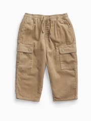 KIDLY by MORI Brown Supersoft Barrel Leg Corduroy Trousers - Image 1 of 2