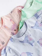 Pink/Blue character Baby Rompers 3 Pack - Image 6 of 9