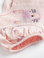 Pink/Blue character Baby Rompers 3 Pack - Image 7 of 9