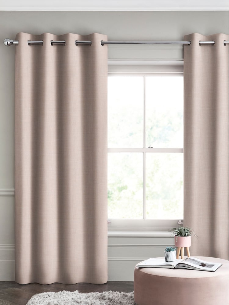 Blush Pink Textured Made To Measure Curtains - Image 1 of 4