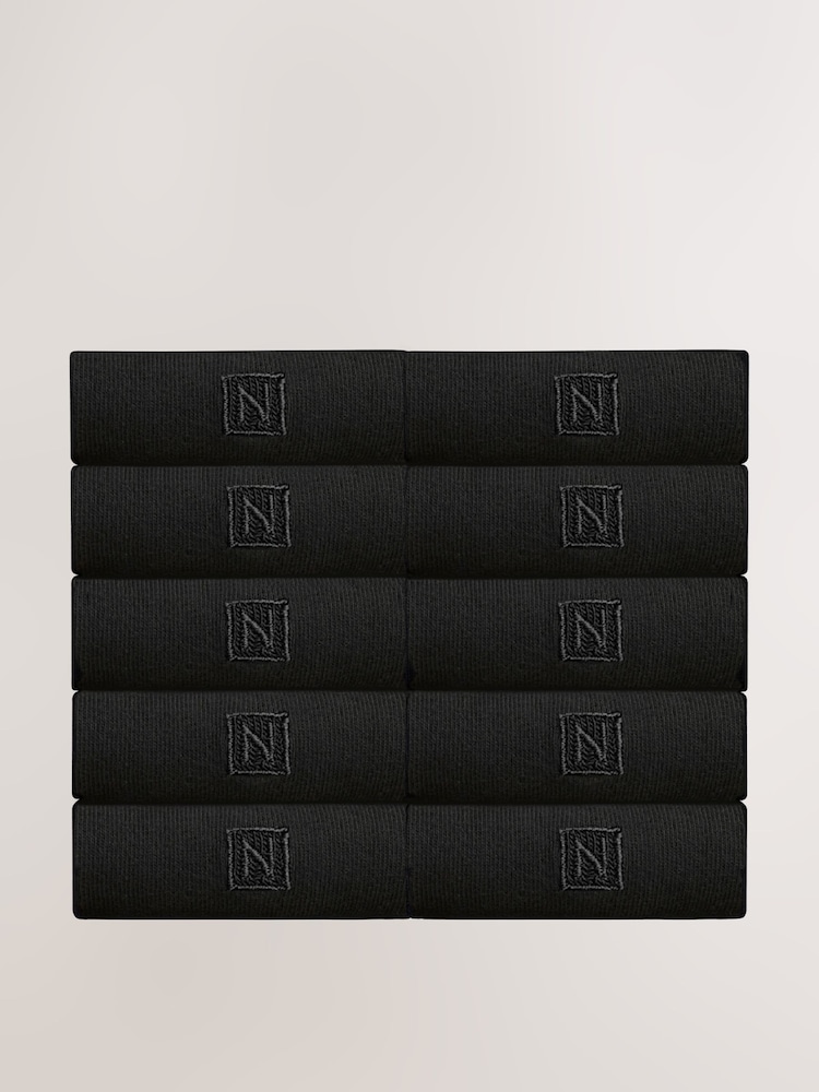 Black Logo 10 Pack Embroidered Lasting Fresh Socks - Image 1 of 3