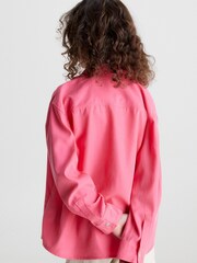 Calvin Klein Jeans Girls Pink Monogram Logo Relaxed Overshirt - Image 2 of 5
