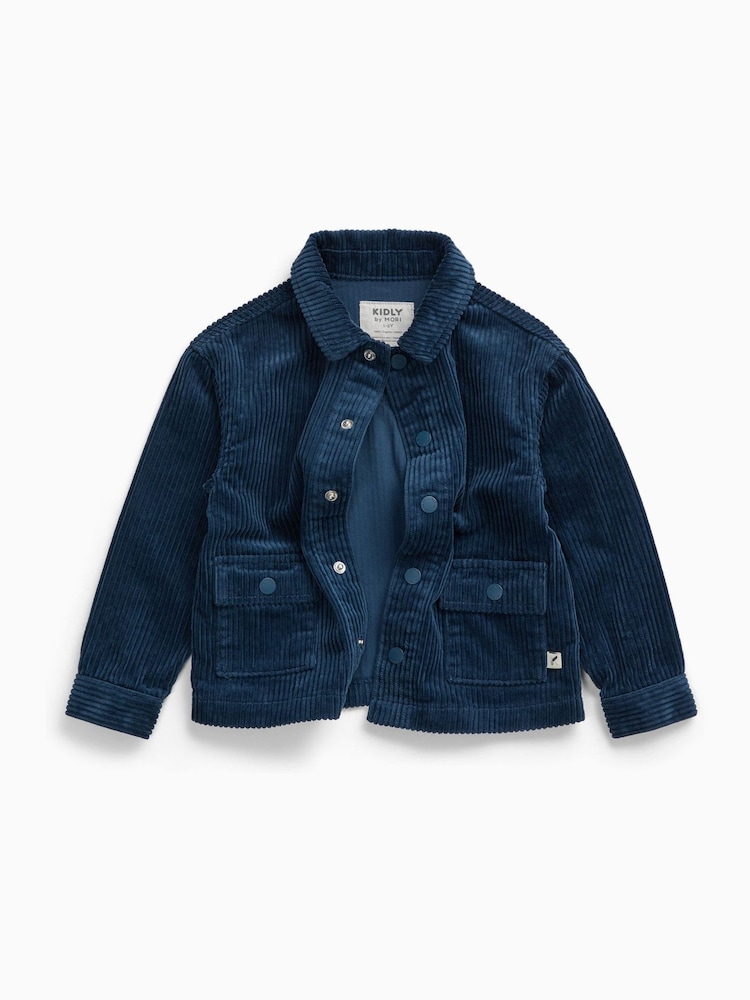 KIDLY by MORI Blue Supersoft Corduroy Jacket - Image 2 of 2 KIDLY by MORI Blue Supersoft Corduroy Jacket - Image 2 of 2