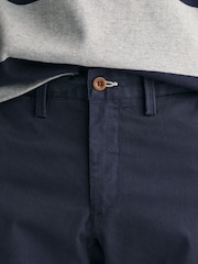 GANT Marine Blue Slim Fit Cotton Twill Chino Trousers - Image 7 of 9