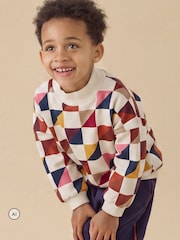 Cream - KIDLY by Mori – weiches Sweatshirt mit durchgehendem Print - Bild 1 von 3