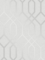 Fine Décor Silver Quartz Trellis Wallpaper - Image 2 of 2