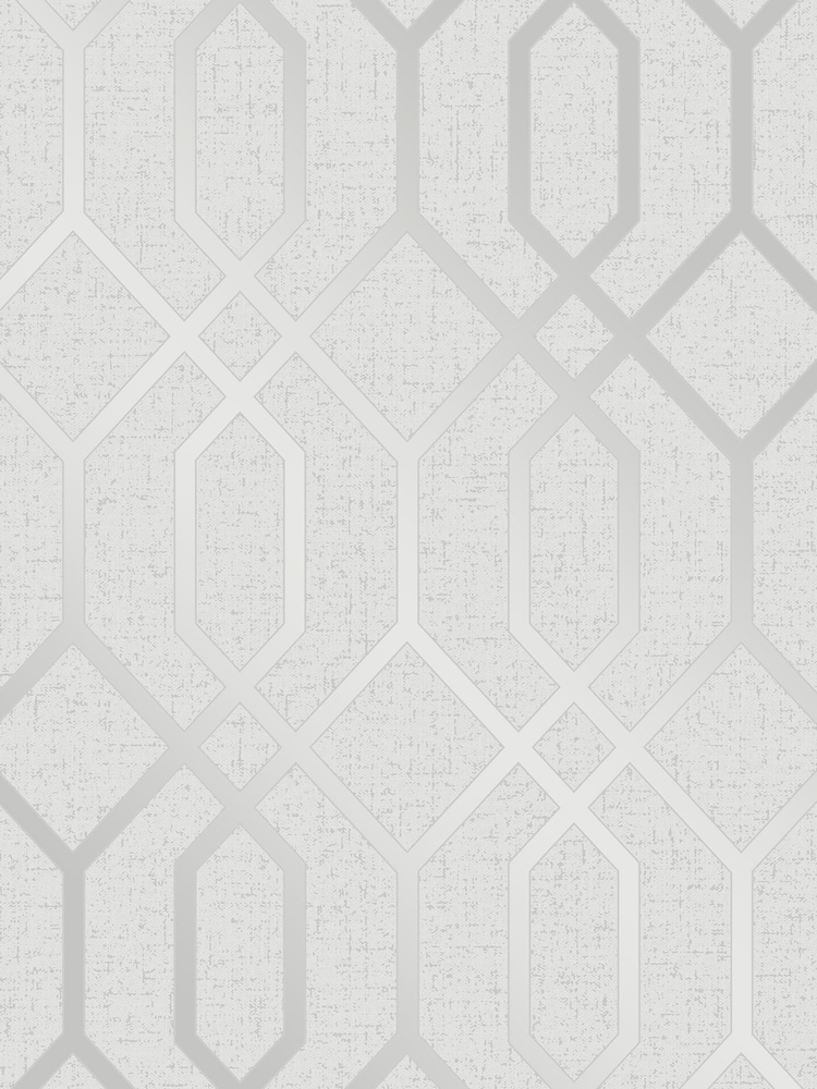 Fine Décor Silver Quartz Trellis Wallpaper - Image 2 of 2