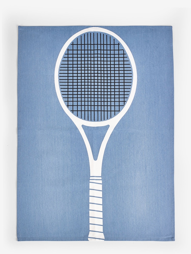 Novogratz Set of 2 Blue/Black Tennis 100% Cotton Tea Towels - Image 1 of 3