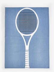 Novogratz Set of 2 Blue/Black Tennis 100% Cotton Tea Towels - Image 2 of 3
