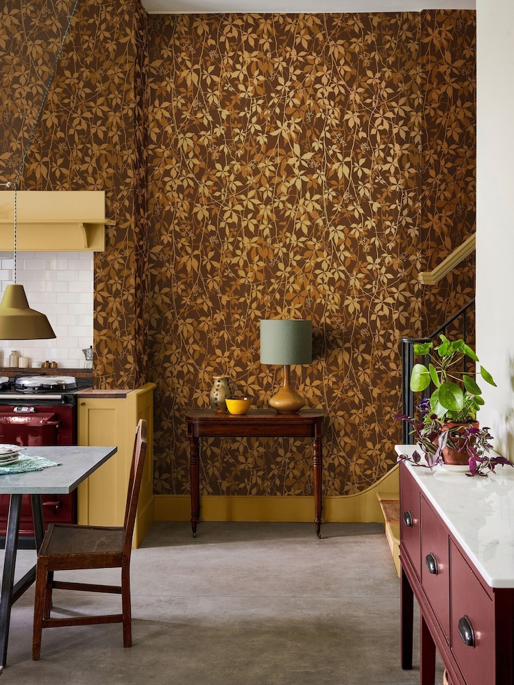 Clarissa Hulse Ochre Gold Virginia Creeper 10M Wallpaper - Image 1 of 3 Clarissa Hulse Ochre Gold Virginia Creeper 10M Wallpaper - Image 1 of 3