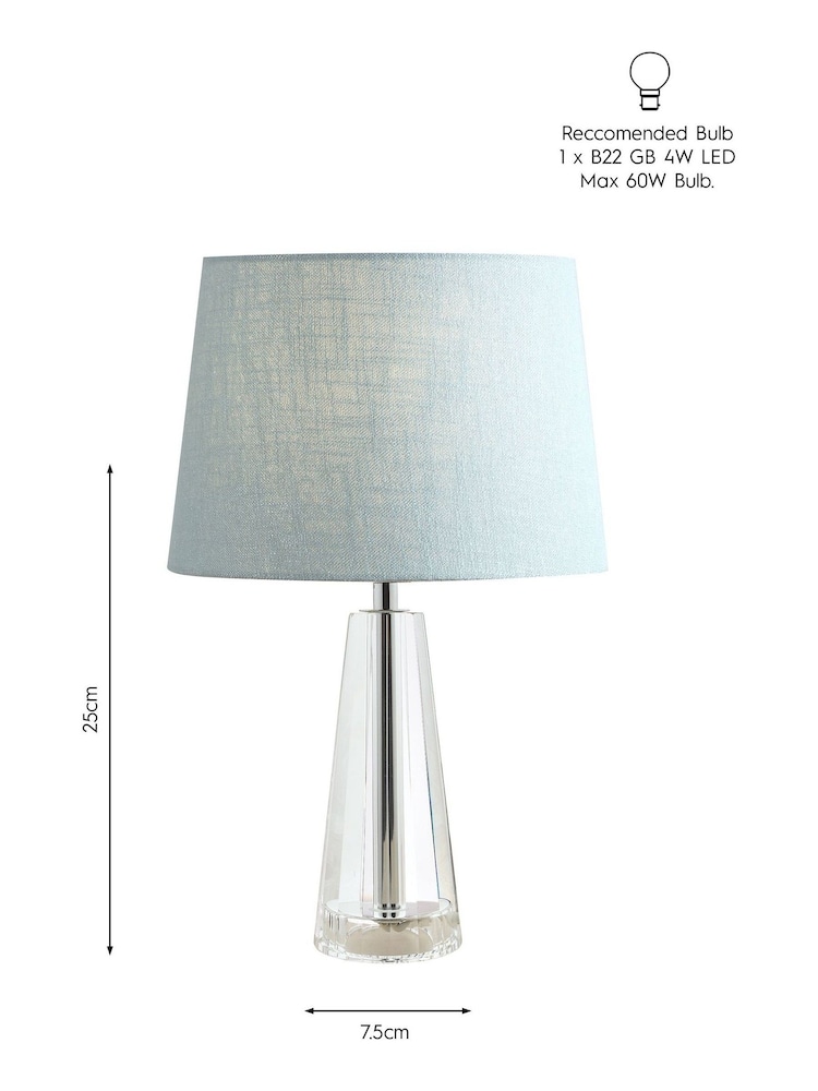 Laura Ashley Clear Blake Cut Glass Crystal Obeliskl Table Small Lamp Base - Image 5 of 5