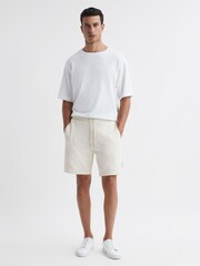 Reiss Ecru Brancaster Cotton Drawstring Shorts - Image 1 of 5