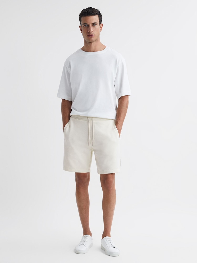 Reiss Ecru Brancaster Cotton Drawstring Shorts - Image 1 of 5
