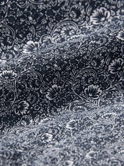 Navy Blue Floral Regular Fit Easy Iron Button Down Oxford Shirt - Image 8 of 8