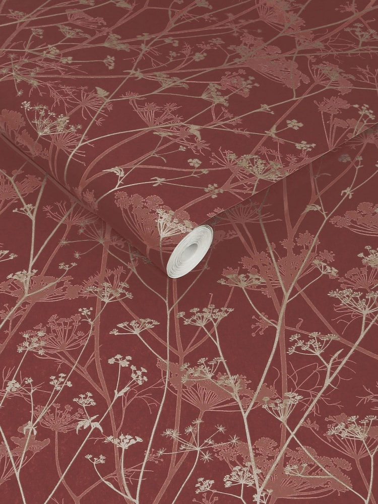 Clarissa Hulse Madder  Pewter Wild Chervil 10M Wallpaper - Image 3 of 3