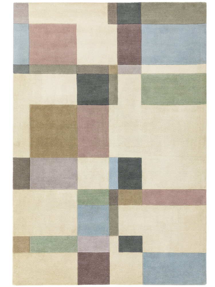 Asiatic Rugs Lilac Purple Reef Wool Blocks Rug - Image 2 of 5