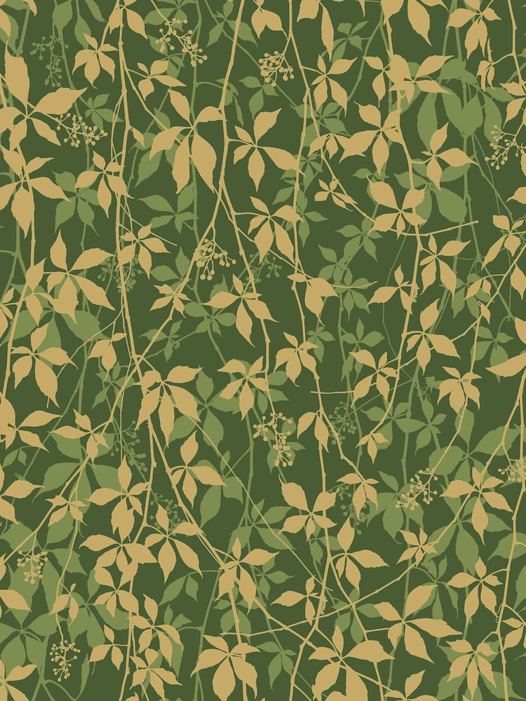 Clarissa Hulse Basil  Gold Virginia Creeper 10M Wallpaper - Image 2 of 3