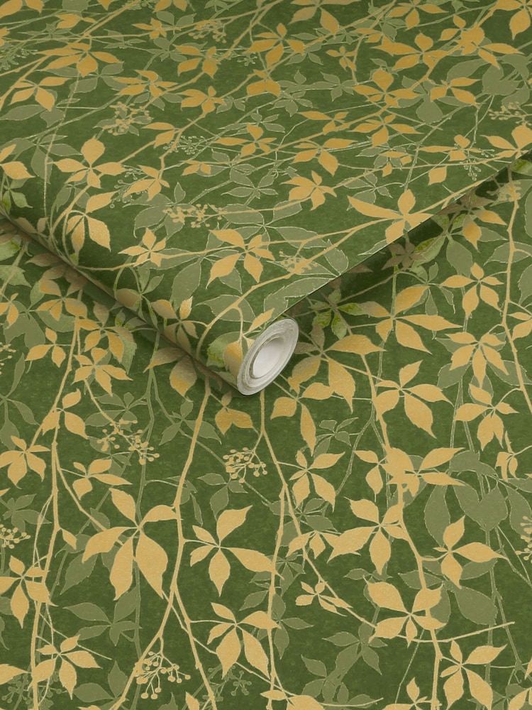 Clarissa Hulse Basil  Gold Virginia Creeper 10M Wallpaper - Image 3 of 3