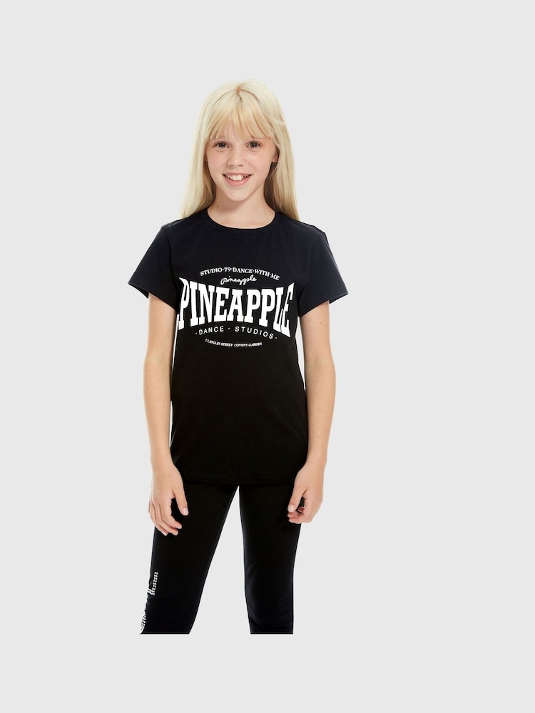 Pineapple Black 100% Cotton T-Shirt - Image 1 of 4