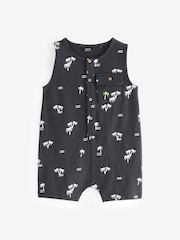 Grey/White Palm All-Over Print 100% Cotton All-In-One (3mths-7yrs) - Image 1 of 3