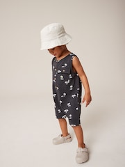 Grey/White Palm All-Over Print 100% Cotton All-In-One (3mths-7yrs) - Image 2 of 3