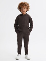 شوكولاتة - سترة هودي جيرسيه قطن تلبيس واسع Alexander من Reiss - Image 1 of 6