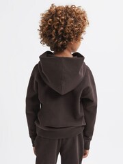 شوكولاتة - سترة هودي جيرسيه قطن تلبيس واسع Alexander من Reiss - Image 5 of 6