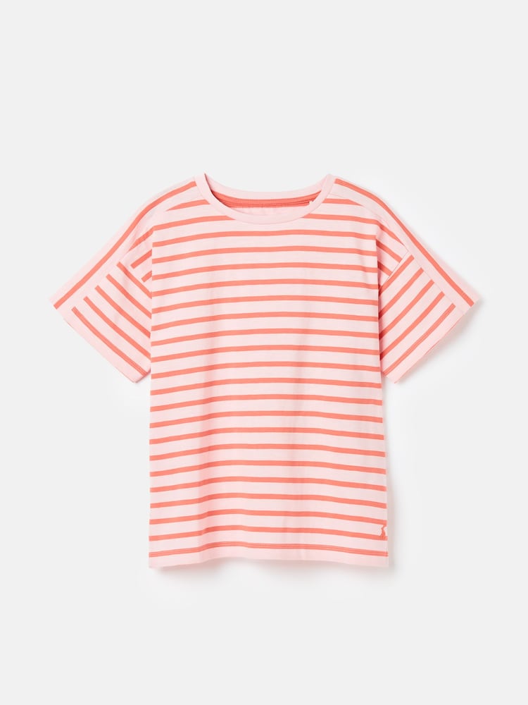 Joules Girls' Betty Pink Striped Short Sleeve T-Shirt - Image 1 of 5 Joules Girls' Betty Pink Striped Short Sleeve T-Shirt - Image 1 of 5