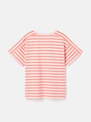 Joules Girls' Betty Pink Striped Short Sleeve T-Shirt - Image 2 of 5
