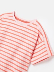 Joules Girls' Betty Pink Striped Short Sleeve T-Shirt - Image 3 of 5