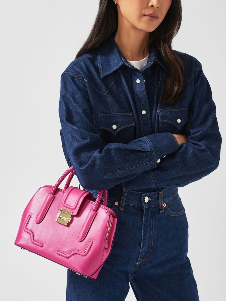 Radley London Pink Liverpool Street 2.0 Weave Small Zip Top Multiway Bag - Image 1 of 5