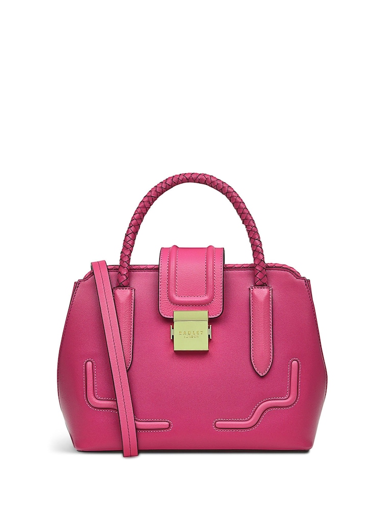 Radley London Pink Liverpool Street 2.0 Weave Small Zip Top Multiway Bag - Image 2 of 5