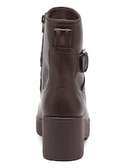 Rocket Dog Brown Jimmy Bangor Pu Wedge Ankle Boots - Image 4 of 6