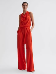 Reiss Orange Riley Cowl Neck Wide Leg Jumpsuit - Image 5 of 5