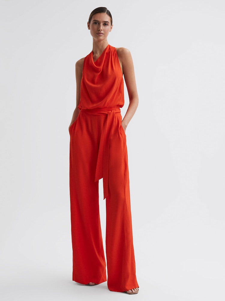 Reiss Orange Riley Cowl Neck Wide Leg Jumpsuit - Image 5 of 5