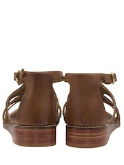 Ravel Brown Leather Wedge Sandals - Image 3 of 4