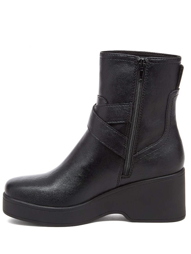 Rocket Dog Black Jimmy Bangor Pu Wedge Ankle Boots - Image 2 of 6 Rocket Dog Black Jimmy Bangor Pu Wedge Ankle Boots - Image 2 of 6