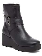 Rocket Dog Black Jimmy Bangor Pu Wedge Ankle Boots - Image 3 of 6