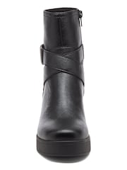 Rocket Dog Black Jimmy Bangor Pu Wedge Ankle Boots - Image 4 of 6