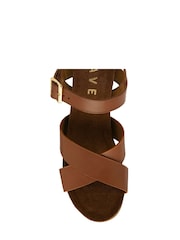 Ravel Brown Leather Wedge Sandals - Image 4 of 4