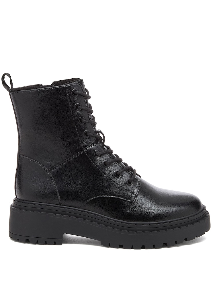 Rocket Dog Black Prima Grinnel Pu Lace Up Ankle Boots - Image 2 of 6